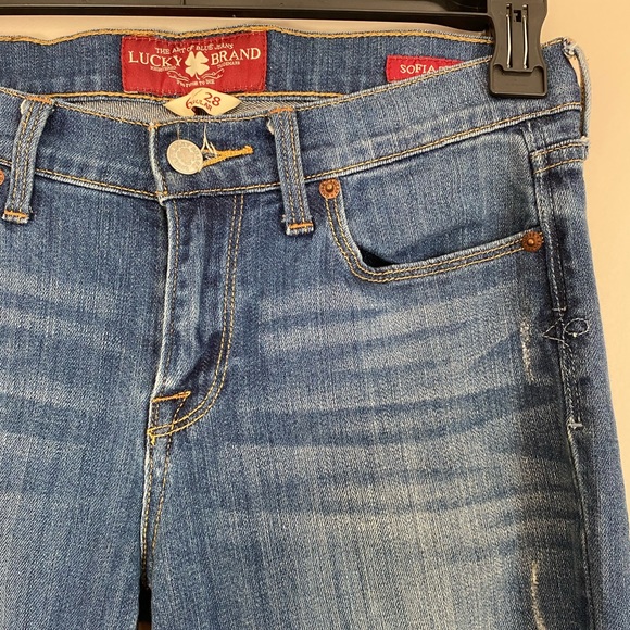 Lucky Brand Jeans Straight Leg Denim Jean Size 6 / 28 with 31.5” Inseam - Picture 3 of 9